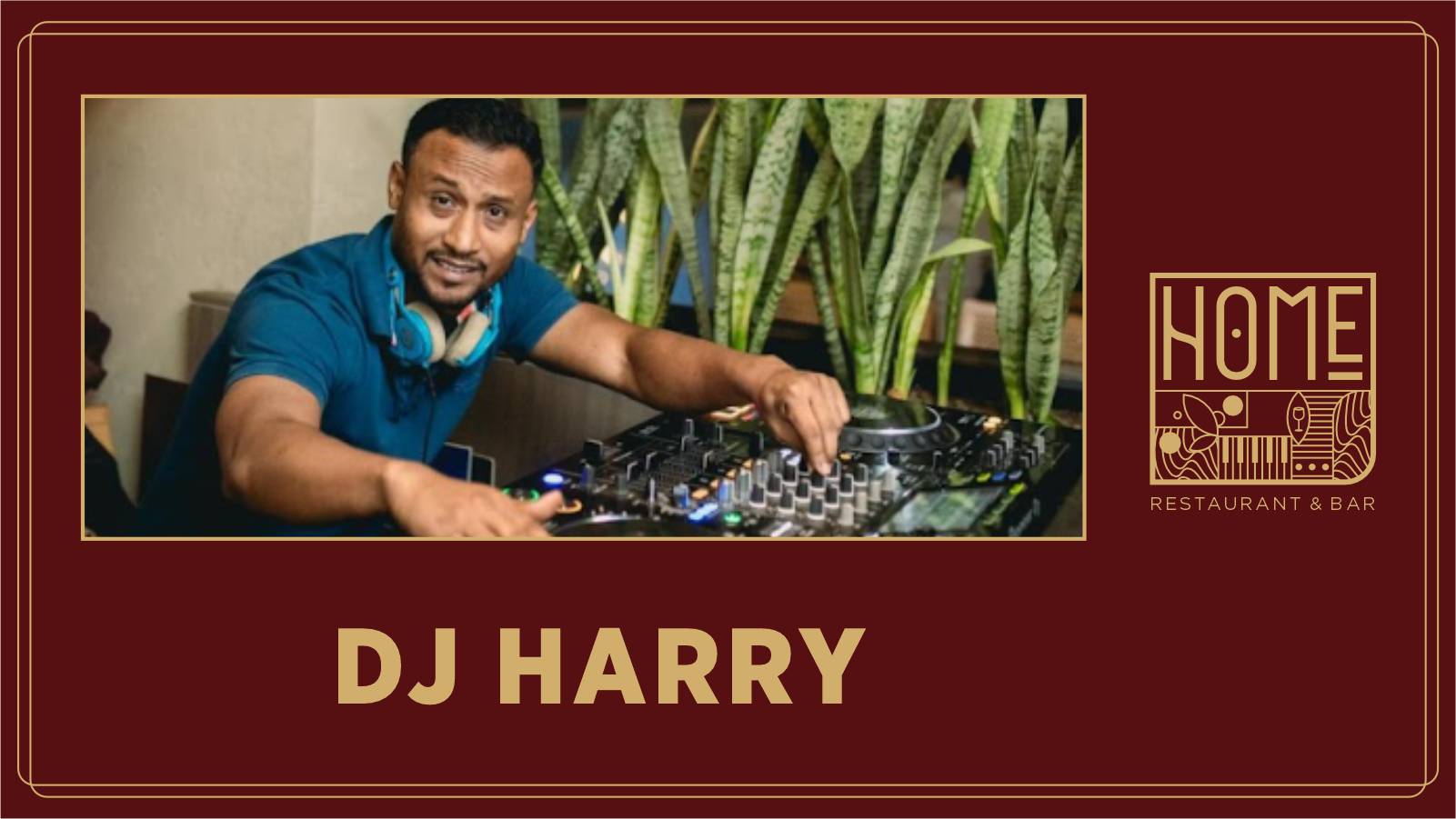 DJ Harry mixing live music in an elegant nightlife setting